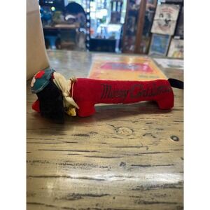 Vintage Merry Christmas Weiner Sawdust Dog